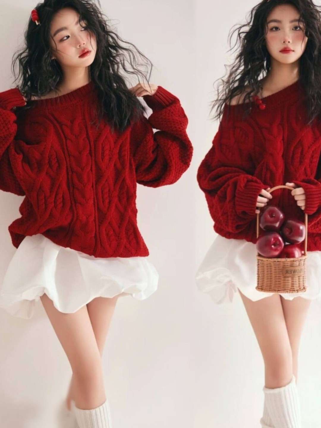 Photography Online - Sweter Merah Gadis Studio Seni Foto
