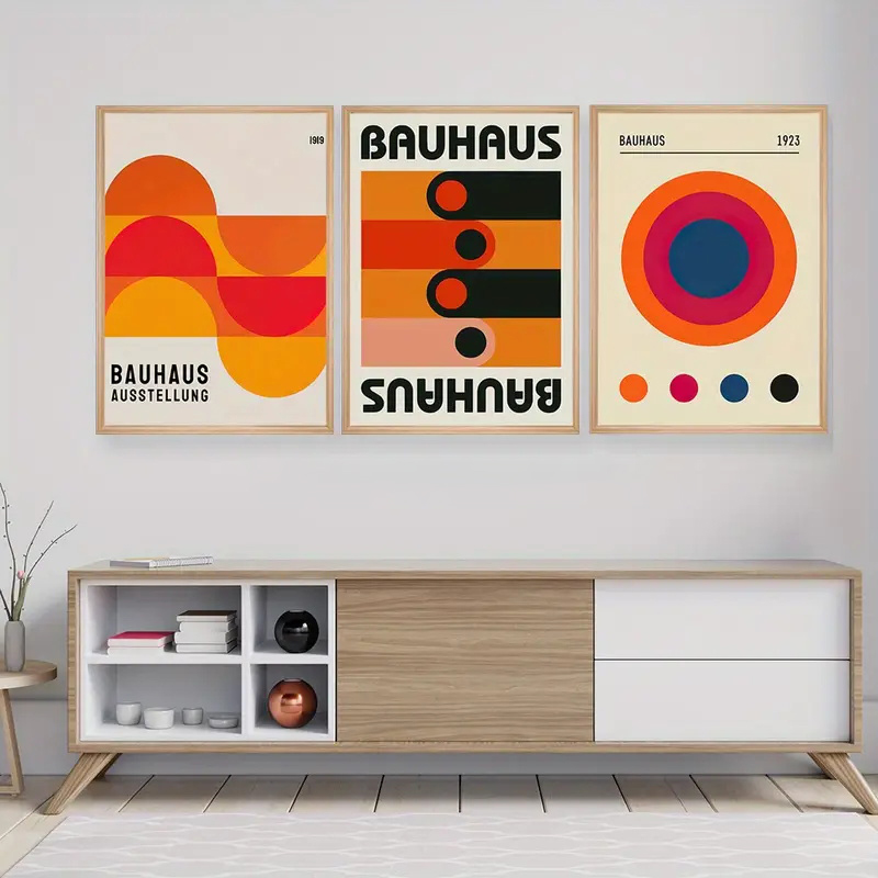 Photography Geometry - 3 Buah/Set Poster Ilustrasi Abstrak Bauhaus