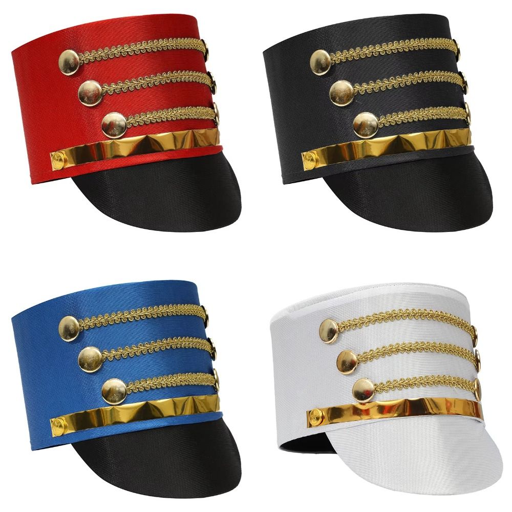 Photography Major - Topi marching band dengan hiasan emas,