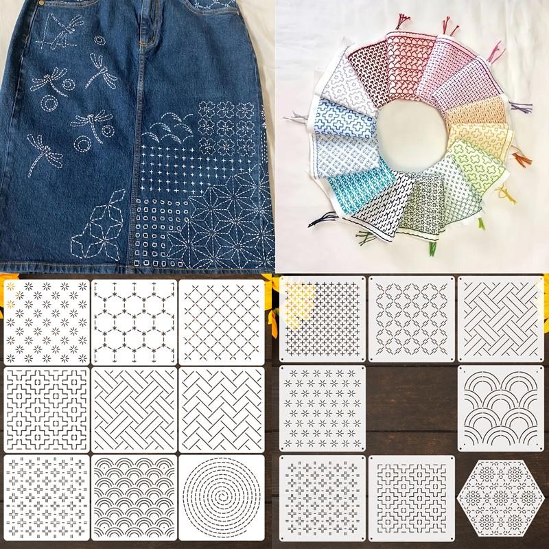 8/9/24/32 Buah Pola Bordir DIY - Photography Geometry ulasan dan harga