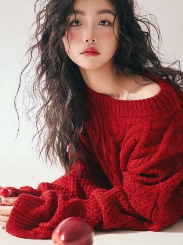 Sweter Merah Gadis Studio Seni - Photography Online ulasan dan harga