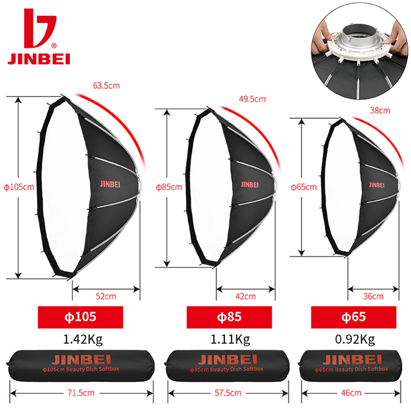 JINBEI 65 Quick Open Parabolic - Photography Kit ulasan dan harga