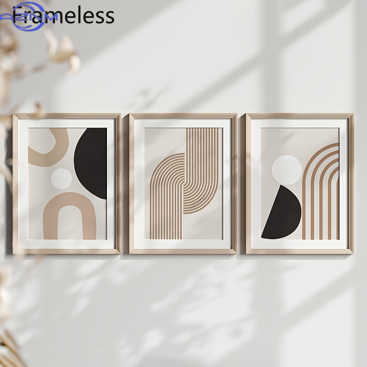3 Buah Seni Kanvas Garis Abstr - Photography Geometry ulasan dan harga
